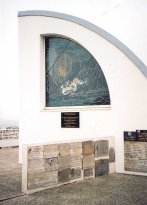 At the top of the stairs. The window to the mortuary chapel, and hundreds of plaques recalling sons and husbands lost at sea.