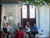 The steps to the church are a popular spot with local old blokes in the evening - and some young ones too